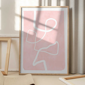 Tablou înramat „Blush Flow Lines” de Elena Ristova