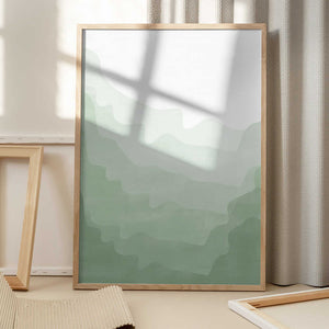 Tablou înramat „Emerald Wave Scape” de Elena Ristova