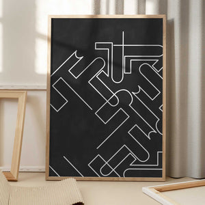Tablou înramat „Geometric Maze Lines” de Elena Ristova