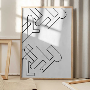Tablou înramat „Geometric Echoes” de Elena Ristova