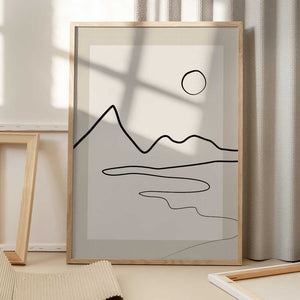 Tablou înramat „Minimalist Horizon” de Elena Ristova