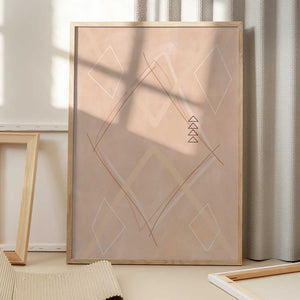 Tablou înramat „Abstract Geometric Art Beige Tones” de Elena Ristova
