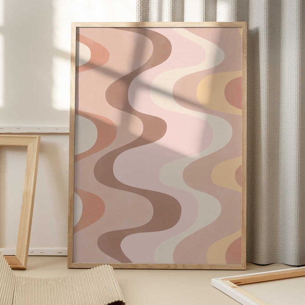 Tablou înramat „Retro-Style Wavy Patterns” de Elena Ristova