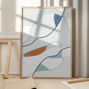 Tablou înramat „Fluid Shapes And Soft Color Blocks” de Elena Ristova