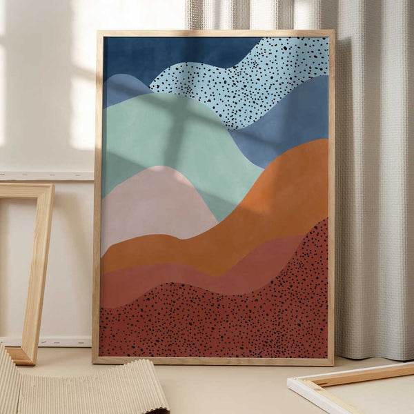 Tablou înramat „Colorful Wave Scape” de Elena Ristova