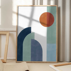 Tablou înramat „Geometric Shapes With A Minimalist Design” de Elena Ristova