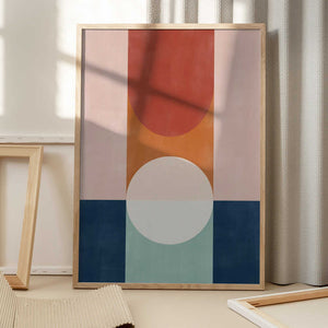 Tablou înramat „Abstract Design With Geometric Shapes” de Elena Ristova