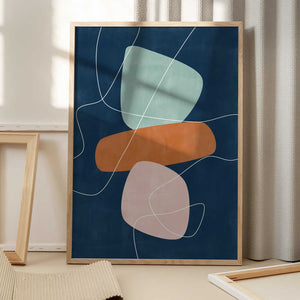Tablou înramat „Floating Shapes” de Elena Ristova