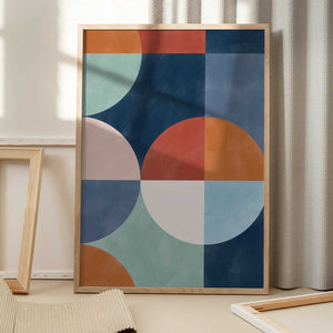 Tablou înramat „Geometric Shapes With Bold Circles” de Elena Ristova