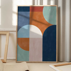 Tablou înramat „Geometric Shapes And Bold Colors” de Elena Ristova