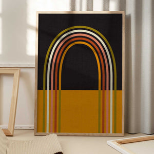 Tablou înramat „Geo Shapes Fall 21 Rainbow Arc” de Ana Rut Bre
