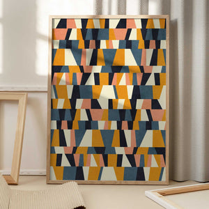 Tablou înramat „Rainbow Plus Shapes  Blue Mustard14” de Ana Rut Bre