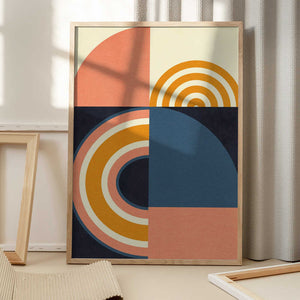 Tablou înramat „Rainbow Plus Shapes  Blue Mustard9” de Ana Rut Bre