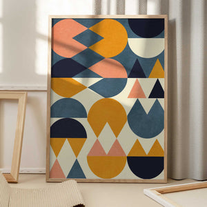 Tablou înramat „Rainbow Plus Shapes  Blue Mustard6” de Ana Rut Bre