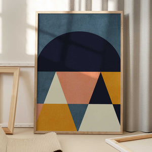 Tablou înramat „Rainbow Plus Shapes  Blue Mustard4” de Ana Rut Bre