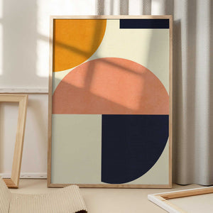 Tablou înramat „Rainbow Plus Shapes  Blue Mustard2” de Ana Rut Bre