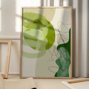 Tablou înramat „Painted Lines Green Tan 3 Kopie” de Ana Rut Bre
