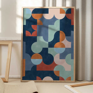Tablou înramat „Geometric Abstract With Vibrant Colors” de Elena Ristova