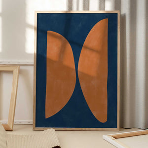 Tablou înramat „Bold Orange Geometric Shapes” de Elena Ristova