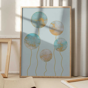 Tablou înramat „Watercolour Circles” de Bilge Paksoylu