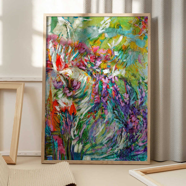 Tablou înramat „Pink Blossoms Abstract” de Dorothy Fagan