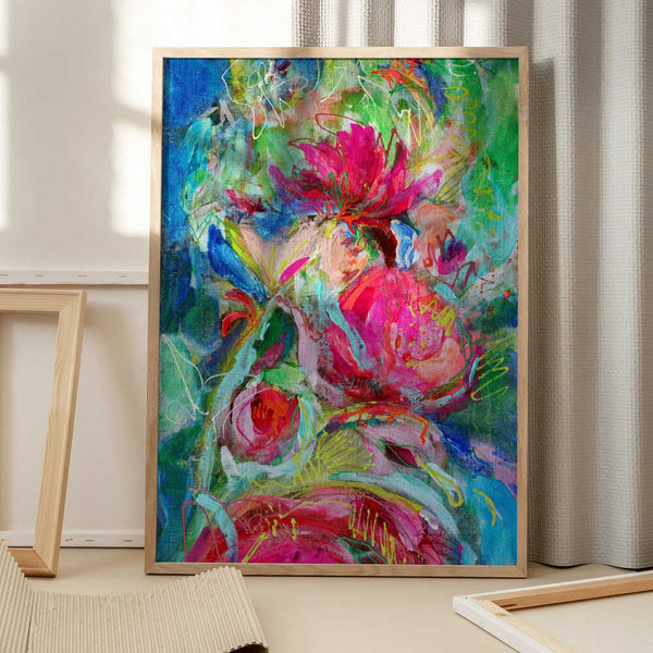 Tablou înramat „Vibrant Petal Symphony” de Dorothy Fagan