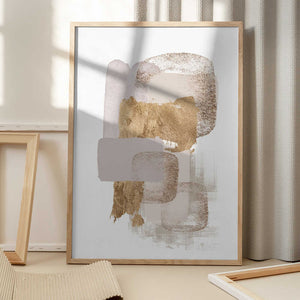 Tablou înramat „Neutral Gold 2” de Sally Ann Moss