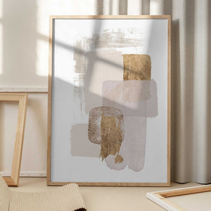 Tablou înramat „Neutral Gold 1” de Sally Ann Moss