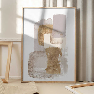 Tablou înramat „Neutral Gold 3” de Sally Ann Moss