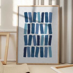Tablou înramat „Blue Brush Strokes” de Orara Studio
