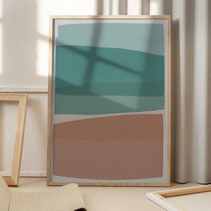 Tablou înramat „Modern Turquoise and Pink” de Orara Studio