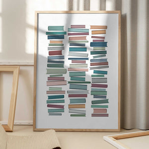 Tablou înramat „Books Pastel” de Orara Studio