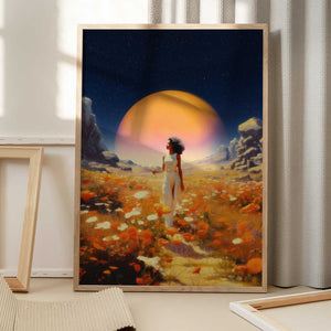 Tablou înramat „Cosmic Flower Fields” de Taudalpoi