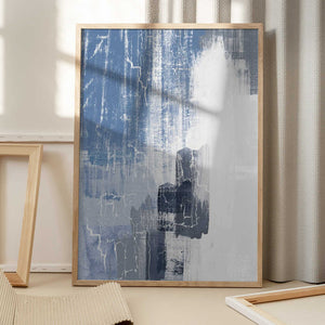 Tablou înramat „Blue Canvas 1” de Sally Ann Moss