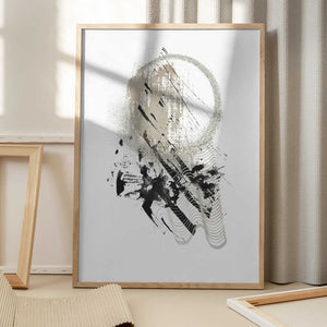 Tablou înramat „Black N Silver 3” de Sally Ann Moss