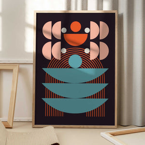 Tablou înramat „Mid Century Geometrical Balance” de Little Dean
