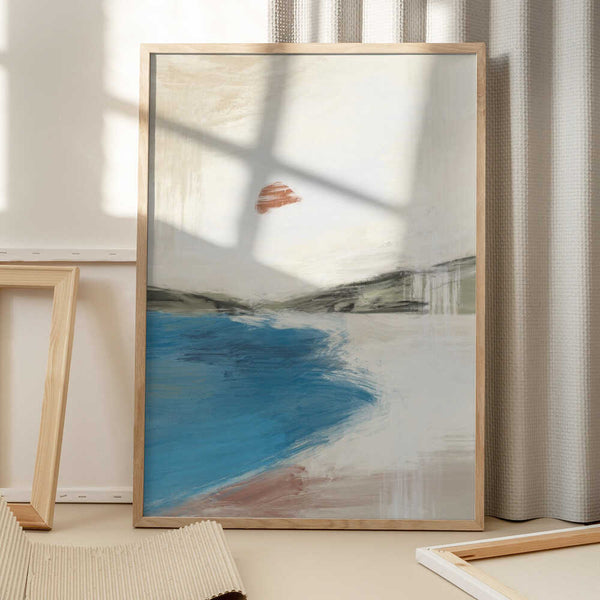 Tablou înramat „Landscape Painting with a Serene Beach” de Little Dean