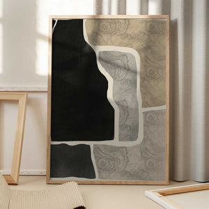 Tablou înramat „Black Abstract Mosaic” de Little Dean