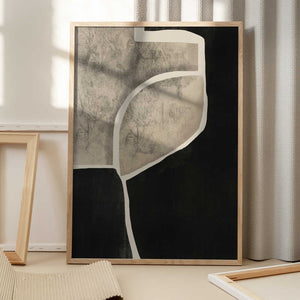 Tablou înramat „Black Abstract Mosaic” de Little Dean