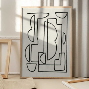 Tablou înramat „Abstract Line Art Sketch” de Little Dean