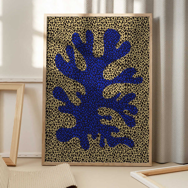 Tablou înramat „Blue and Yellow Coral pattern” de Little Dean