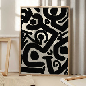 Tablou înramat „Dynamic Pattern of Bold Swirls” de Little Dean