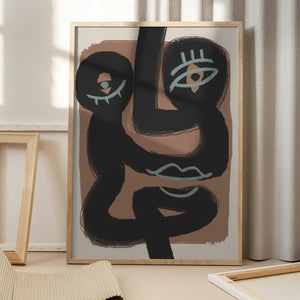Tablou înramat „Abstract Black Portrait Pair” de Little Dean