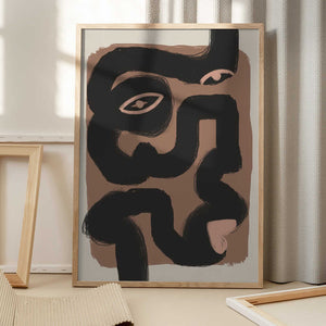 Tablou înramat „Abstract Black Portrait” de Little Dean