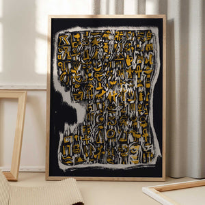 Tablou înramat „Ancient Script-Like Symbols” de Little Dean