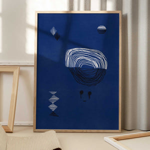 Tablou înramat „Blue Line Sketch” de Little Dean