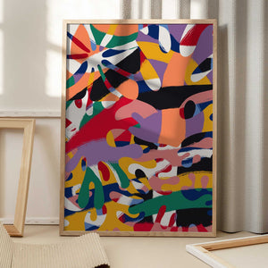 Tablou înramat „Expressionist Colorful Abstract” de Little Dean