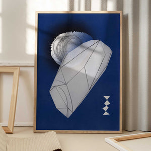 Tablou înramat „Abstract Moonlit Geometrics” de Little Dean