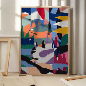 Tablou înramat „Geometrical Cut Out With Ribbons” de Little Dean