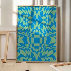 Tablou înramat „Cool Colors Warp Checkers” de Little Dean